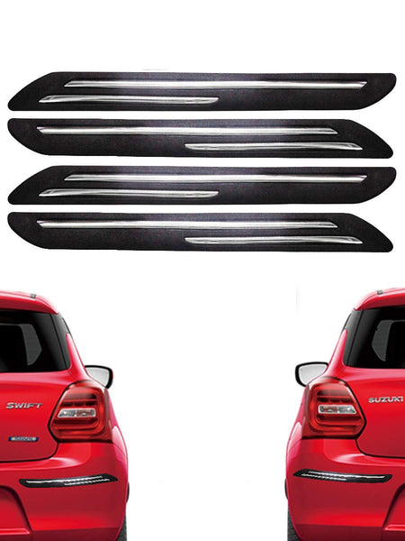 Car Body Corner Bumper Guard Protector Anti-Scratch Sticker Rubber Front Bumper Protector Guard Strips (Universal for All Cars)(Set of 4pcs)