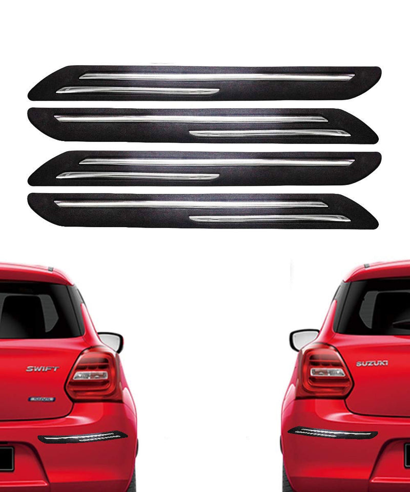 Car Body Corner Bumper Guard Protector Anti-Scratch Sticker Rubber Front Bumper Protector Guard Strips (Universal for All Cars)(Set of 4pcs)