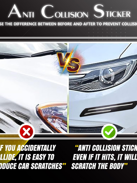 Car Body Corner Bumper Guard Protector Anti-Scratch Sticker Rubber Front Bumper Protector Guard Strips (Universal for All Cars)(Set of 4pcs)