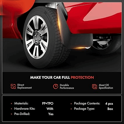 Wonlite Set of 4PCS Mud Flaps Splash Guards Mudguards Mudflaps with Hardware  accessories for Hyundai