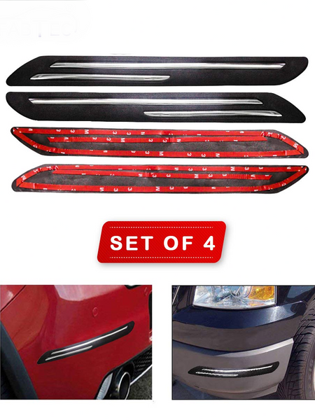 Car Body Corner Bumper Guard Protector Anti-Scratch Sticker Rubber Front Bumper Protector Guard Strips (Universal for All Cars)(Set of 4pcs)