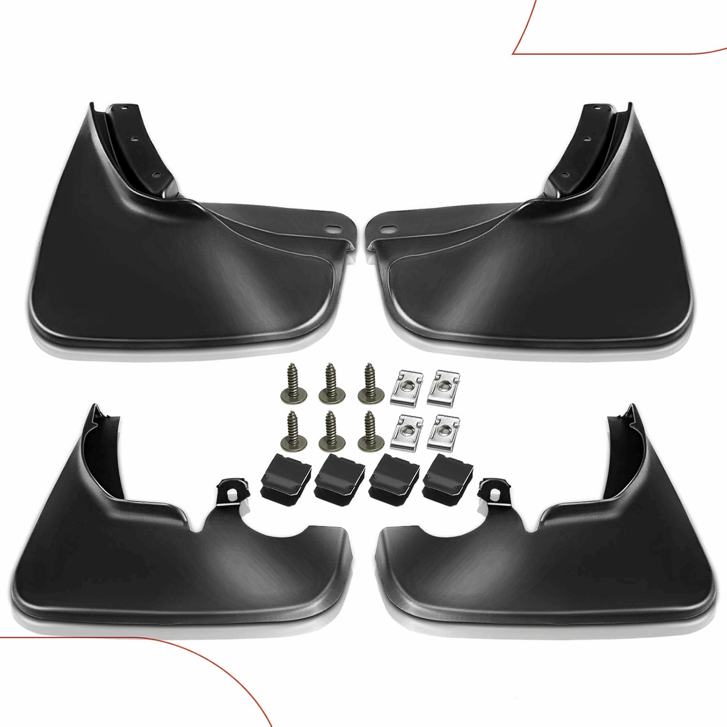 Wonlite Set of 4PCS Mud Flaps Splash Guards Mudguards Mudflaps with Hardware  accessories for Hyundai