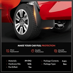 Wonlite Set of 4PCS Mud Flaps Splash Guards Mudguards Mudflaps with Hardware Accessories for Volkswagen